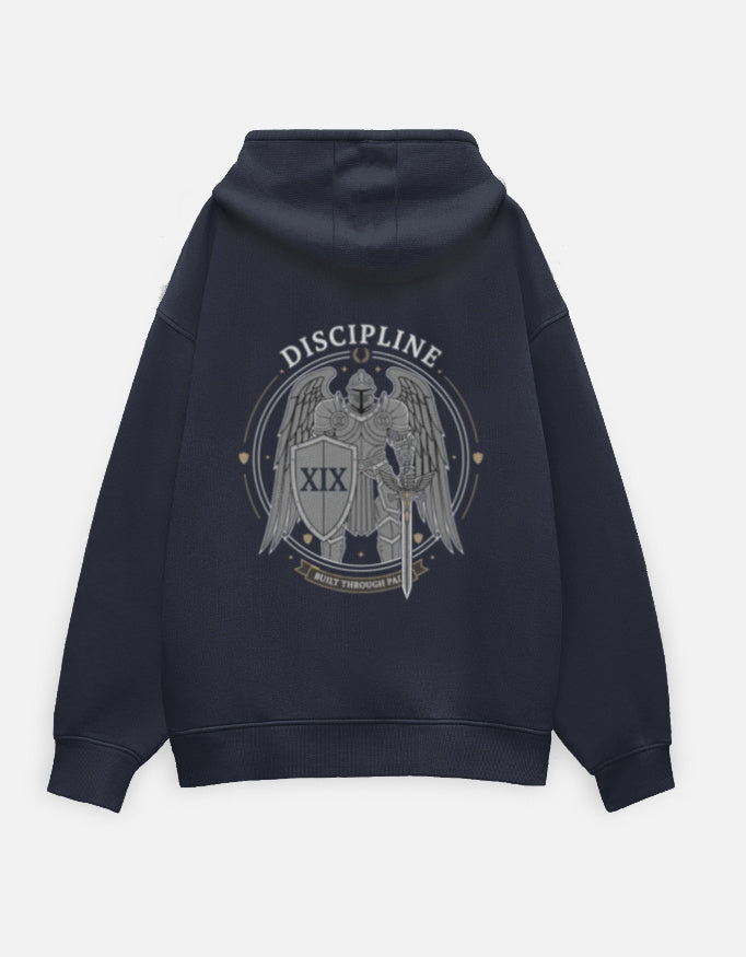 Discipline- Oversized Hoodie hoodie oversized fit cotton fabric heavyweight fabric detail view by HAViT Apparel