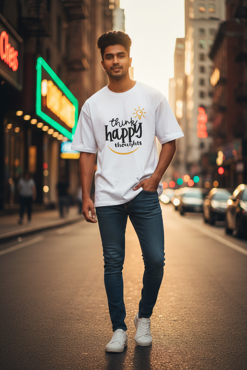 Think Happy – Positive Mindset Oversized T-Shirt