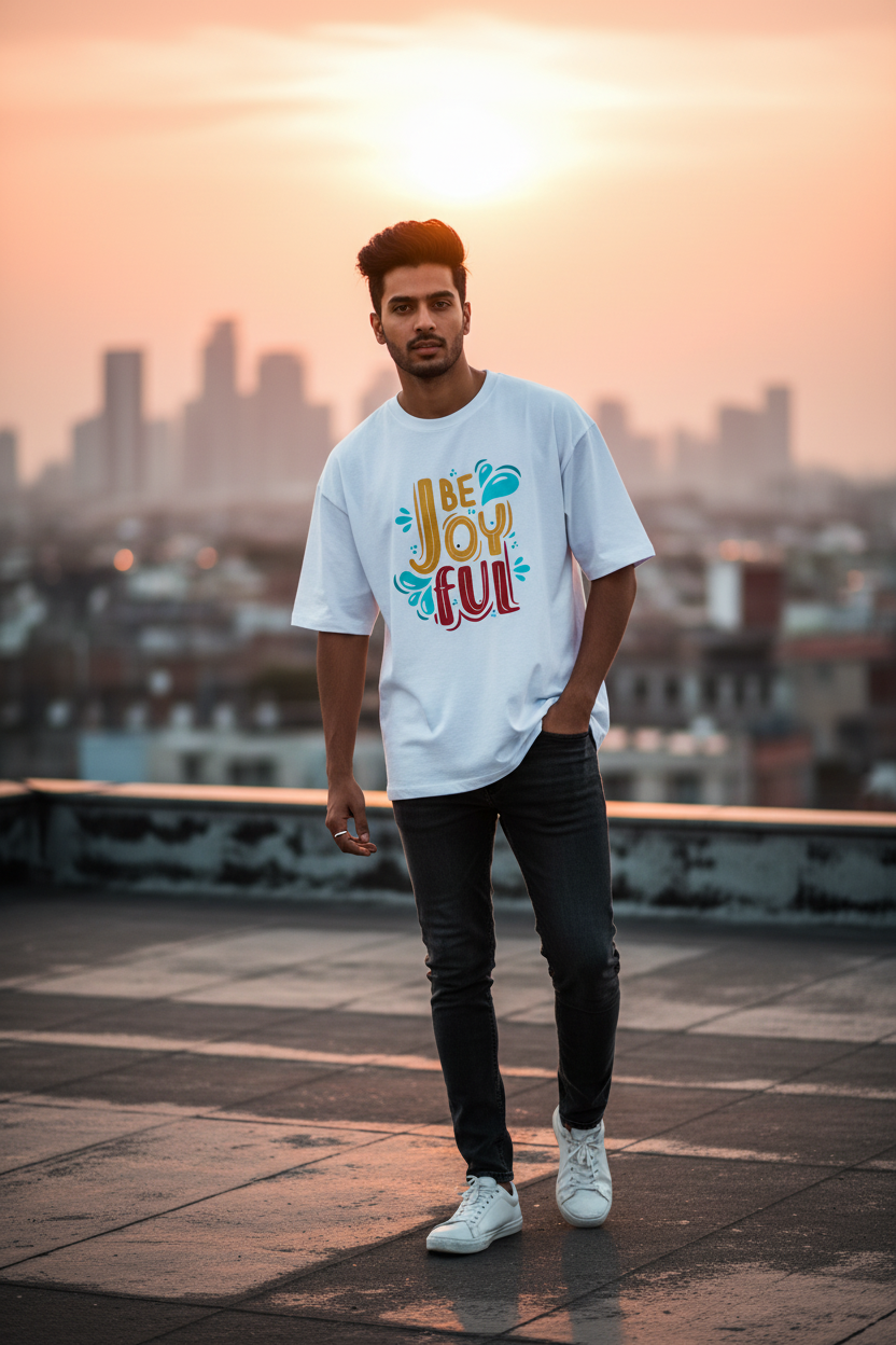 Be Joyful – Oversized Positive Vibes T-Shirt