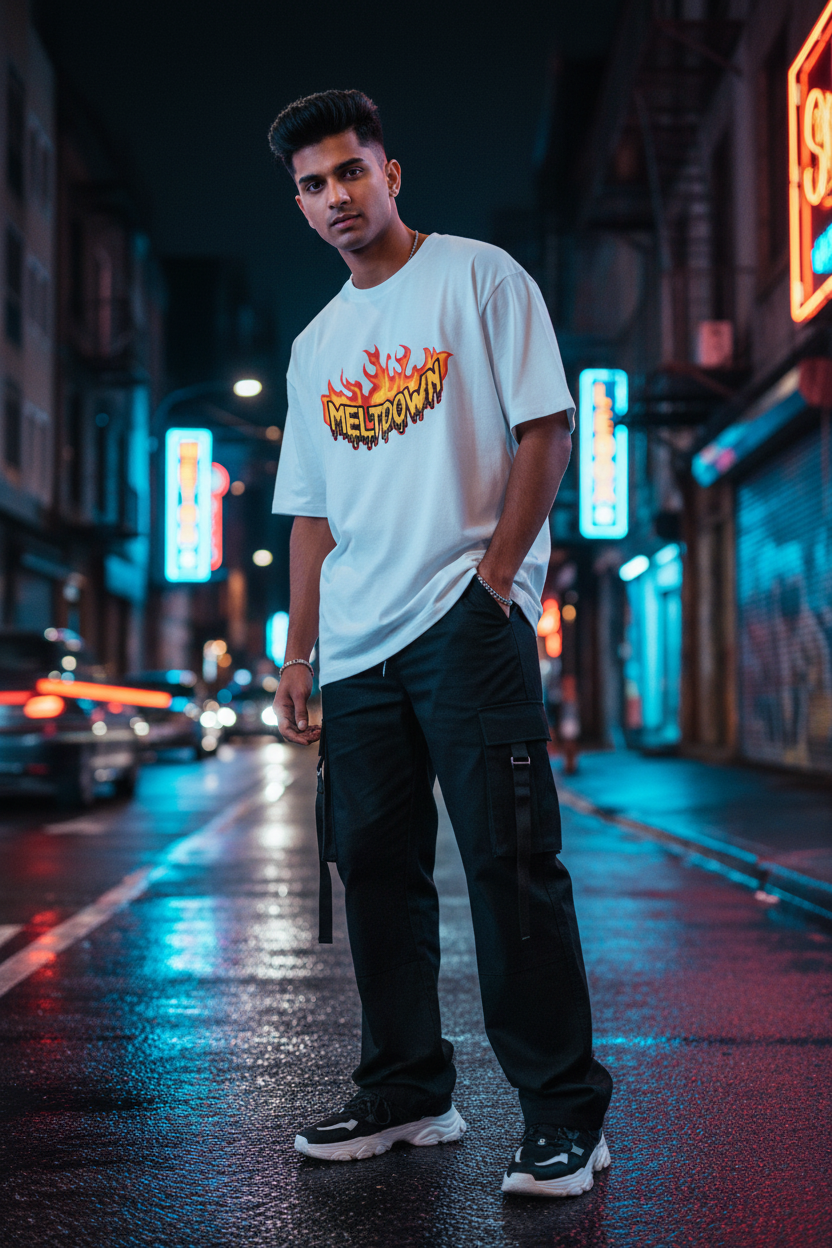 Meltdown Flame Oversized T-Shirt