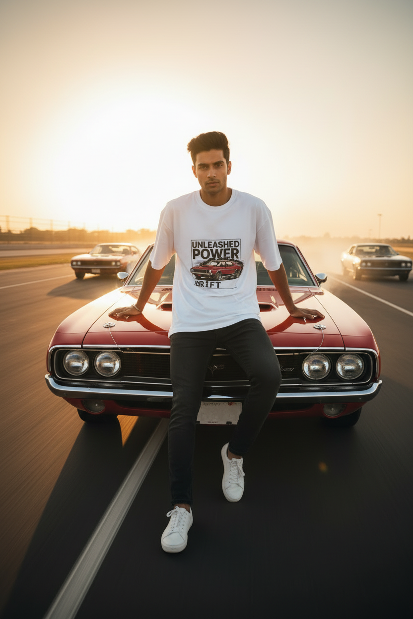 Unleashed Power Drift – Oversized Terry T-Shirt