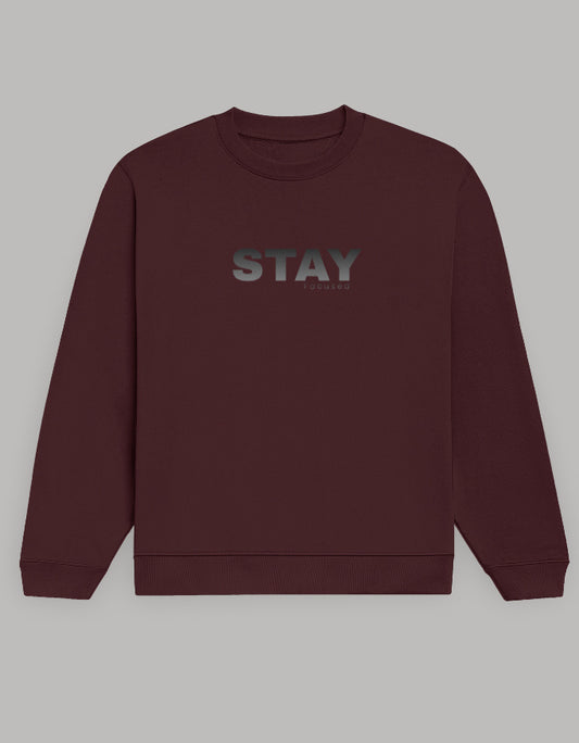 Stay Focus Sweatshirt – Minimal Motivation Edition sweatshirt regular fit cotton fabric heavyweight fabric detail view by HAViT Apparel