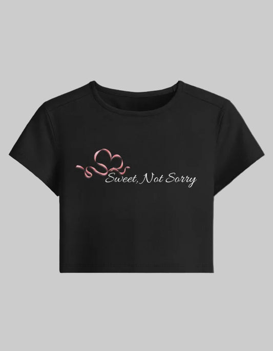 Sweet But Fearless Baby Tee cotton fabric heavyweight fabric detail view by HAViT Apparel