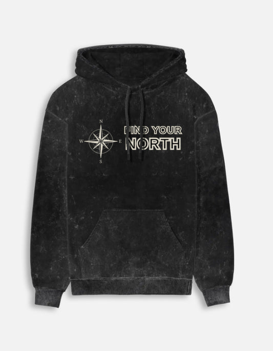 Pure Cotton Stone Wash Men's Hoodie hoodie acid washed cotton fabric heavyweight fabric detail view by HAViT Apparel