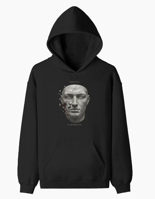 Identity- Pullover Hoodie sweatshirt regular fit cotton fabric heavyweight fabric detail view by HAViT Apparel