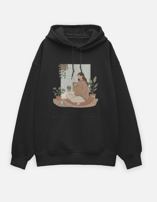 Warm Within Oversized Hoodie hoodie oversized fit cotton fabric heavyweight fabric detail view by HAViT Apparel