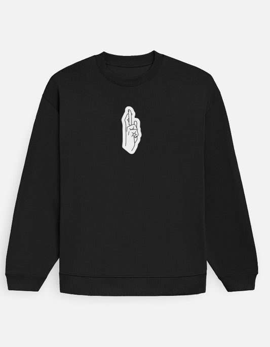 Anime Oversized Sweatshirt oversized fit cotton fabric heavyweight fabric detail view by HAViT Apparel