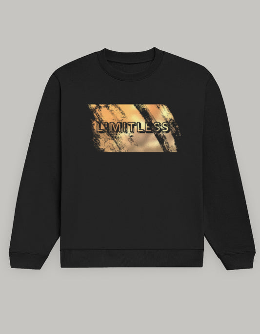 Limitless Graphic Women’s Sweatshirt – Brush Paint Edition sweatshirt regular fit cotton fabric heavyweight fabric printed design detail view by HAViT Apparel