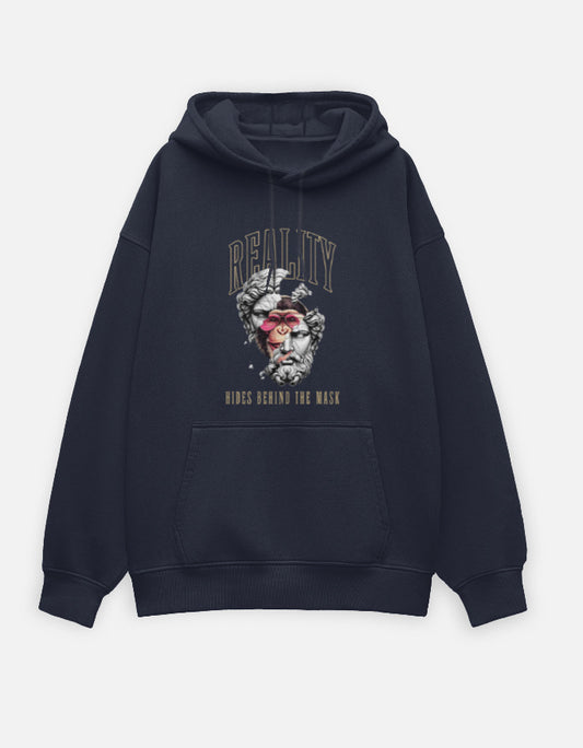Reality- Oversized Hoodie hoodie oversized fit cotton fabric heavyweight fabric detail view by HAViT Apparel