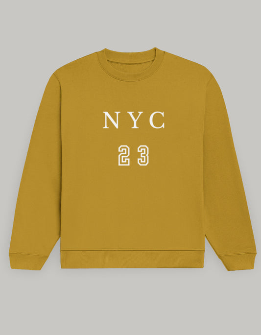 Men’s NYC23 Printed Sweatshirt sweatshirt regular fit cotton fabric heavyweight fabric graphic print printed design detail view by HAViT Apparel