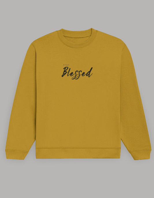 Blessed Vibes Sweatshirt sweatshirt regular fit cotton fabric heavyweight fabric detail view by HAViT Apparel