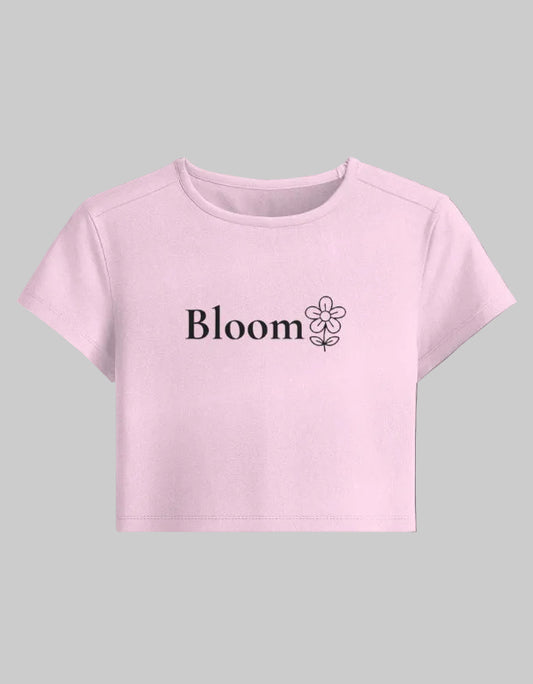 Bloom Baby Tee – Soft Growth Aesthetic cotton fabric heavyweight fabric detail view by HAViT Apparel