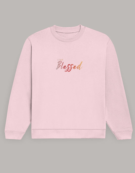 Blessed Vibes Sweatshirt sweatshirt regular fit cotton fabric heavyweight fabric detail view by HAViT Apparel