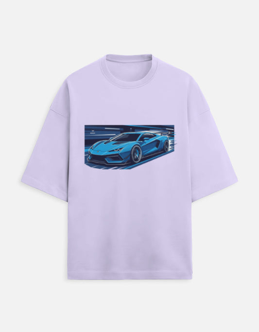 Neon Velocity Oversized Terry Tshirt oversized fit cotton fabric heavyweight fabric graphic print printed design detail view by HAViT Apparel
