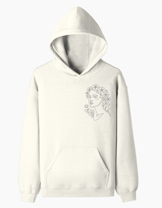 Blooming Thoughts Pullover Hoodie hoodie regular fit cotton fabric heavyweight fabric detail view by HAViT Apparel
