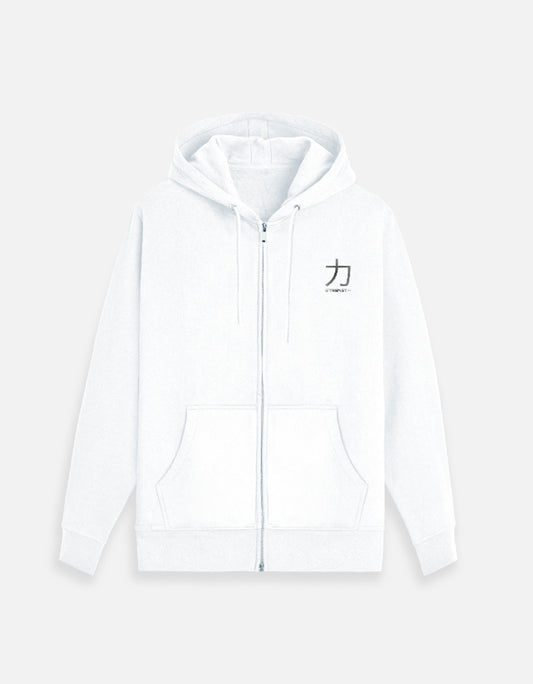 Premium Regular Fit Women's Strength Zip Hoodie regular fit cotton fabric heavyweight fabric detail view by HAViT Apparel