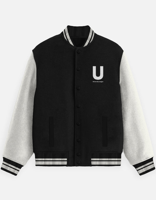 University League Varsity Jacket – Classic Design jacket cotton fabric heavyweight fabric detail view by HAViT Apparel