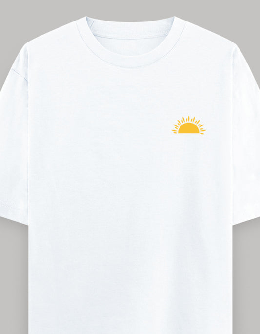 Rising Sun Pocket Embroidered Oversized Tee t-shirt oversized fit cotton fabric heavyweight fabric embroidered design detail view by HAViT Apparel