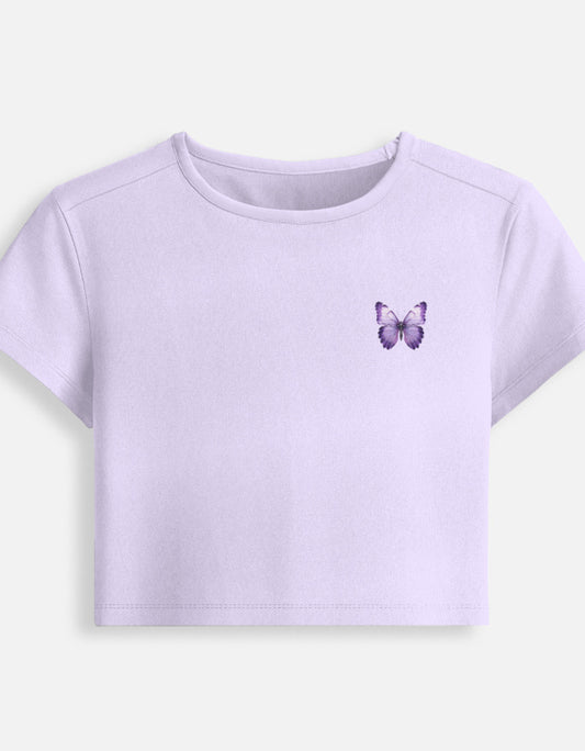 Butterfly Core Baby Tee cotton fabric heavyweight fabric detail view by HAViT Apparel
