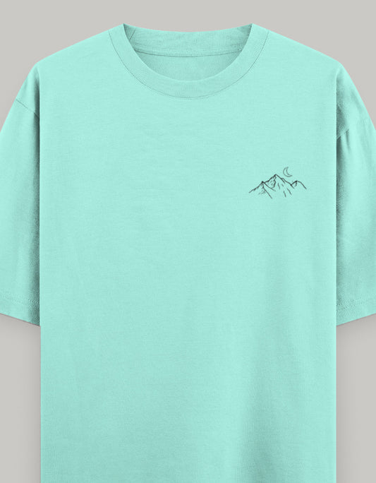 Nature Balance Oversized Women’s T-Shirt t-shirt oversized fit cotton fabric heavyweight fabric printed design detail view by HAViT Apparel