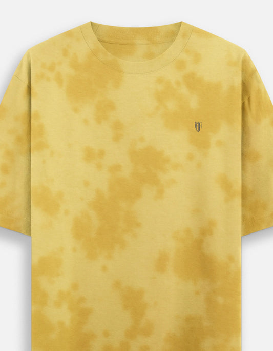 Yellow Tie Dye Oversized T-Shirt t-shirt oversized fit cotton fabric heavyweight fabric detail view by HAViT Apparel