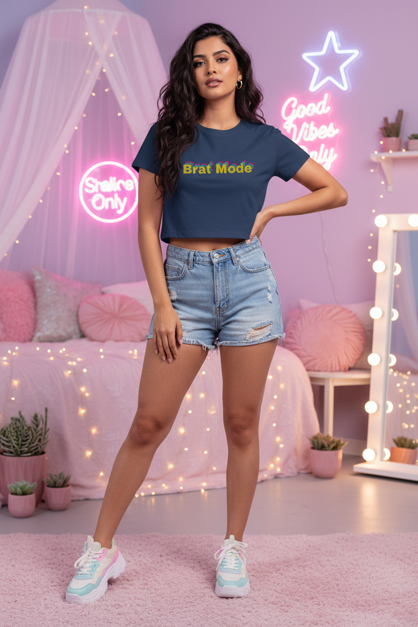 Minimal Brat Mode Crop Tee