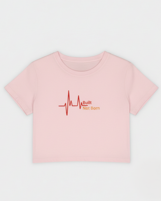 Built Not Born Crop Top cotton fabric heavyweight fabric detail view by HAViT Apparel