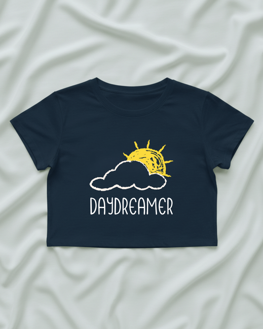 Cloudy Daydream Crop Tee cotton fabric heavyweight fabric detail view by HAViT Apparel