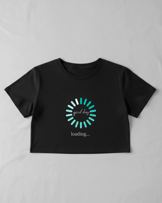 Loading a Good Day Crop Tee cotton fabric heavyweight fabric detail view by HAViT Apparel