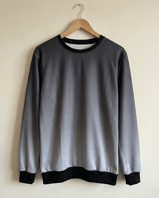 Men’s Grey Fade Winter Sweatshirt sweatshirt regular fit heavyweight fabric printed design detail view by HAViT Apparel