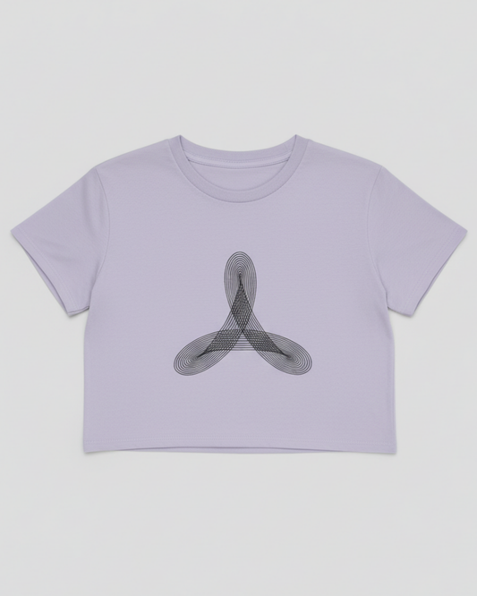 Energy Flow Line Crop Tee cotton fabric heavyweight fabric detail view by HAViT Apparel