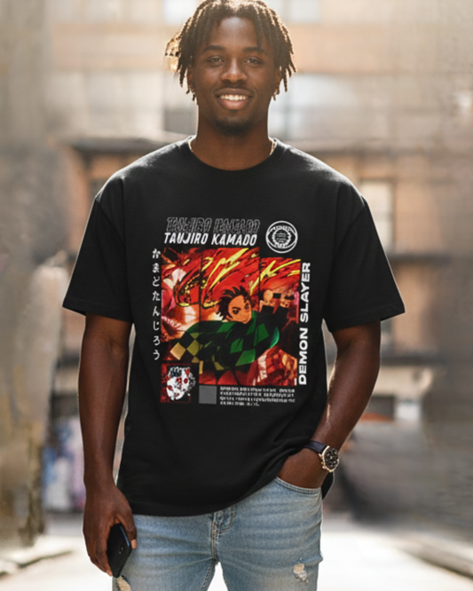 Anime Oversized Classic T-Shirt t-shirt oversized fit cotton fabric heavyweight fabric detail view by HAViT Apparel
