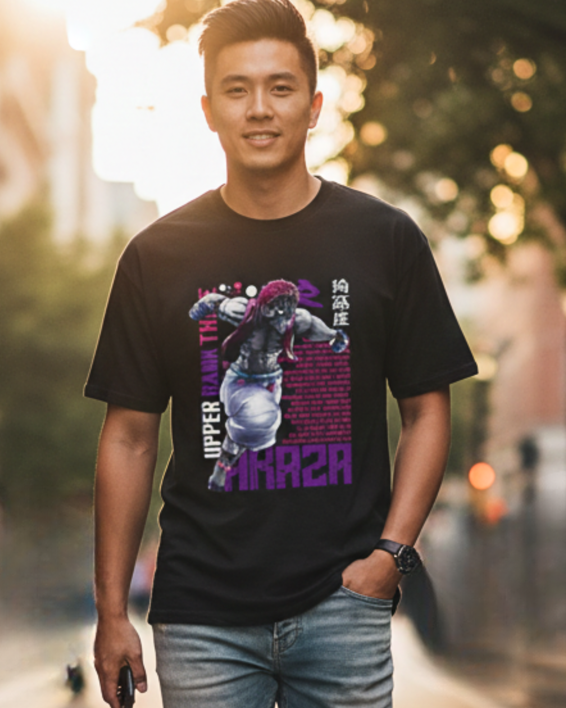 Anime Oversized Classic T-Shirt t-shirt oversized fit cotton fabric heavyweight fabric detail view by HAViT Apparel