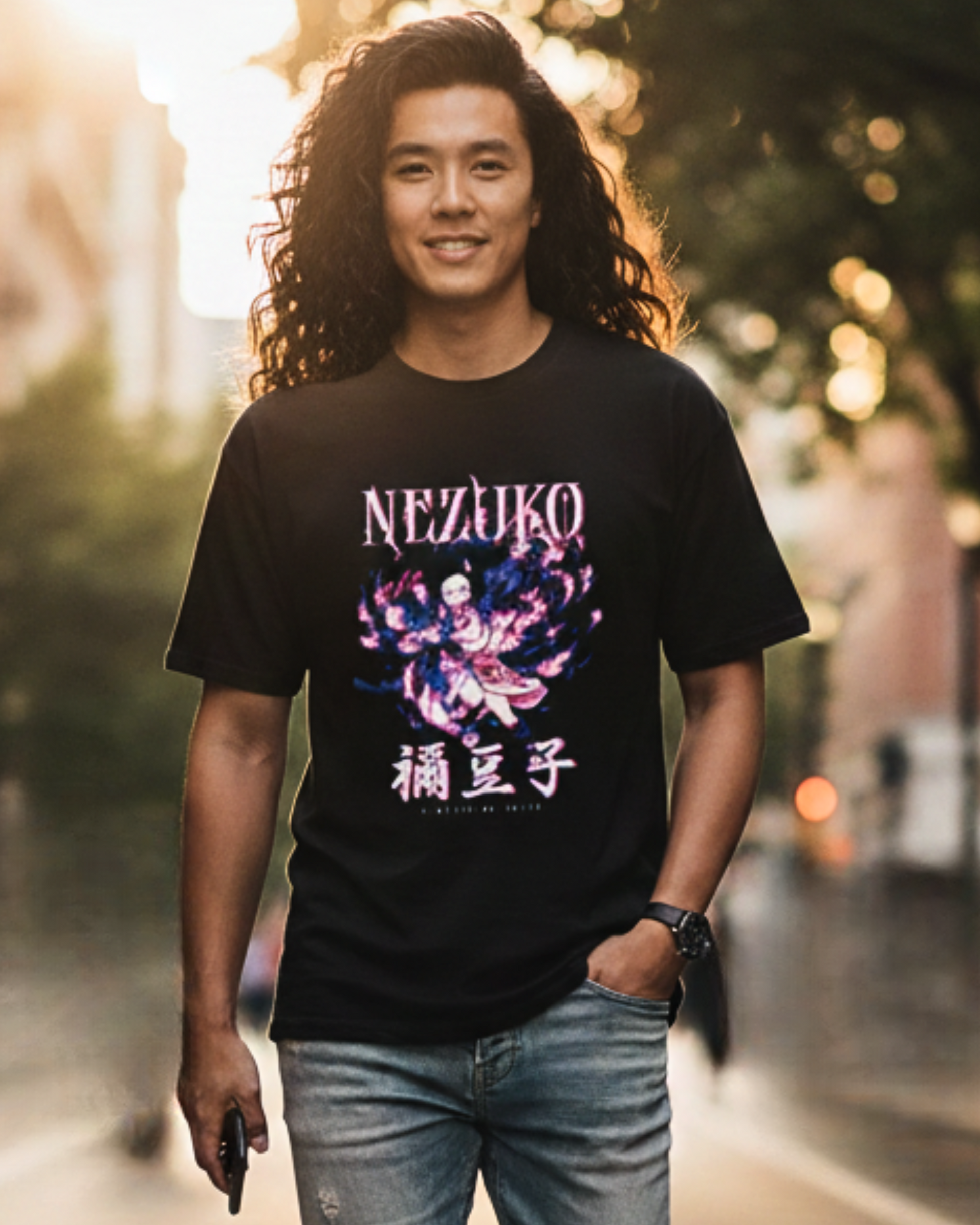 Anime Oversized Classic T-Shirt t-shirt oversized fit cotton fabric heavyweight fabric detail view by HAViT Apparel