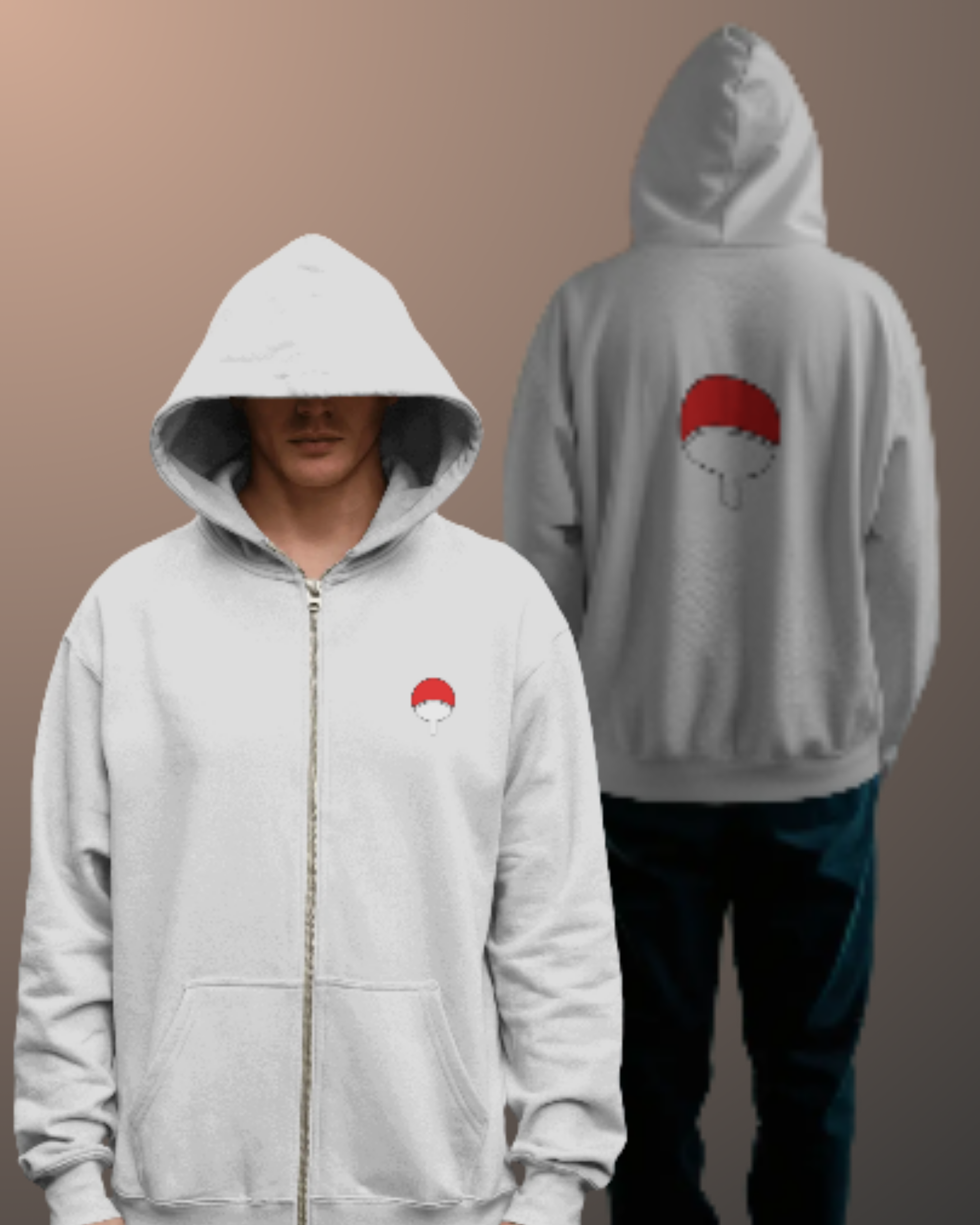 Anime Zip Hoodie hoodie regular fit cotton fabric heavyweight fabric printed design anime inspired design detail view by HAViT Apparel