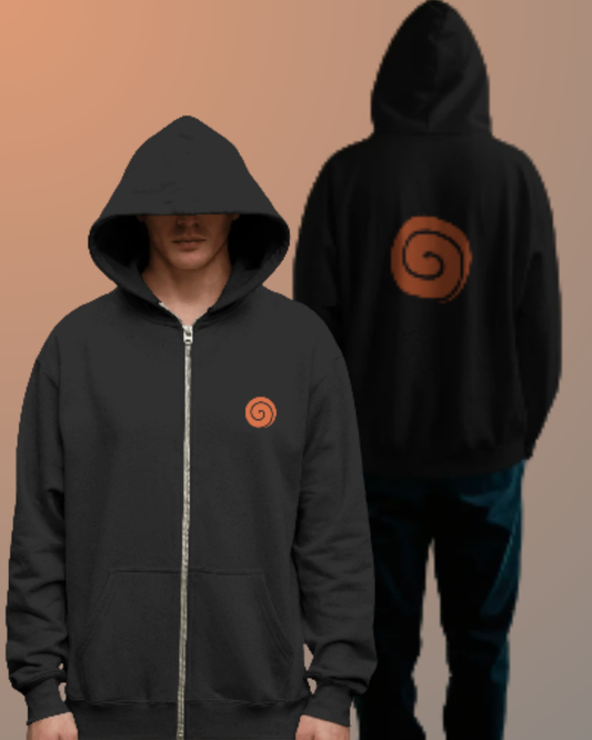 Anime Zip Hoodie hoodie regular fit cotton fabric heavyweight fabric printed design anime inspired design detail view by HAViT Apparel