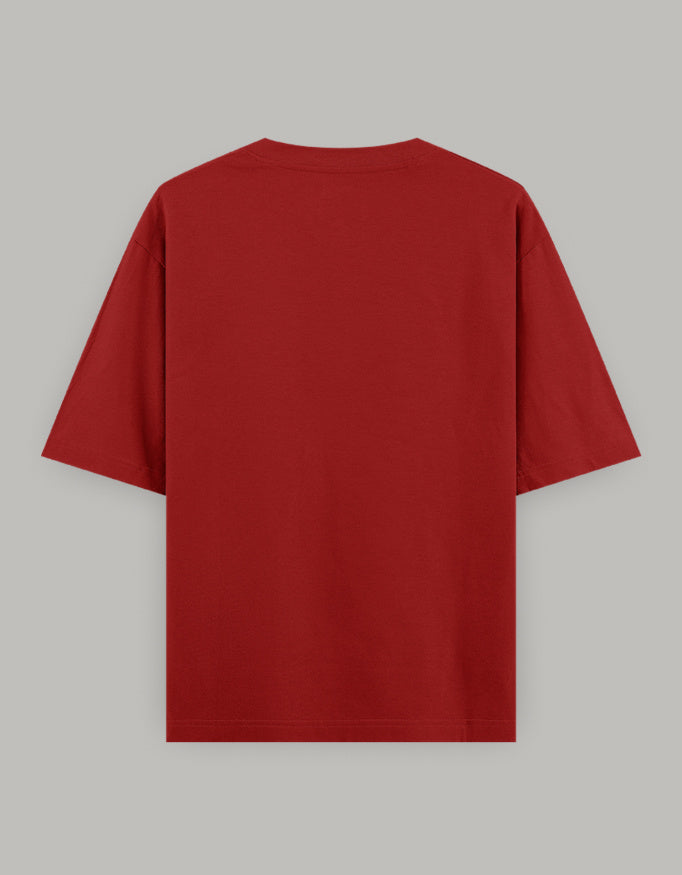 Lazy Day Statement Oversized Tee t-shirt oversized fit cotton fabric heavyweight fabric printed design detail view by HAViT Apparel