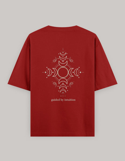 Cosmic Intuition Oversized Women’s T-Shirt t-shirt oversized fit cotton fabric heavyweight fabric printed design detail view by HAViT Apparel