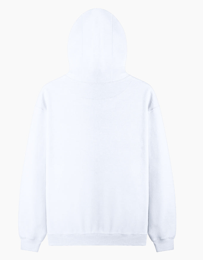 Pure White Pullover Hoodie hoodie regular fit cotton fabric heavyweight fabric detail view by HAViT Apparel