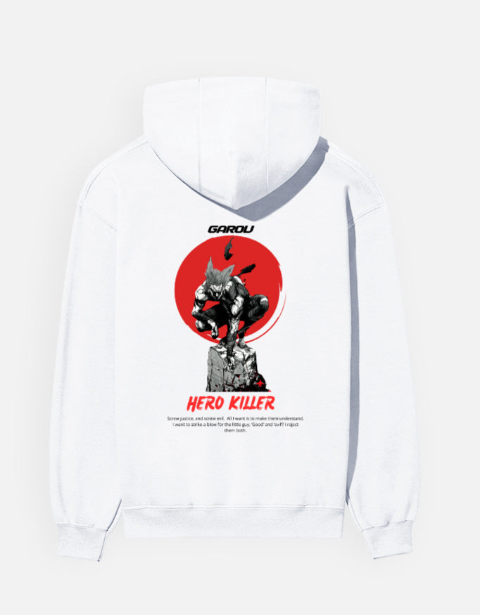 Anime Hoodie hoodie regular fit cotton fabric heavyweight fabric graphic print printed design anime inspired design detail view by HAViT Apparel