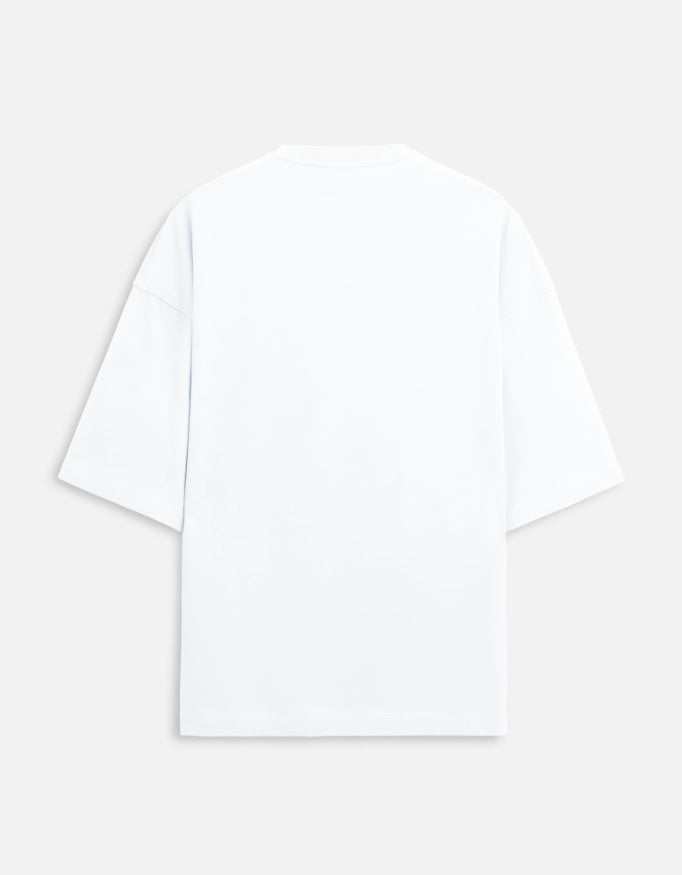 Midnight Sprint Oversized Terry Tshirt oversized fit cotton fabric heavyweight fabric graphic print detail view by HAViT Apparel