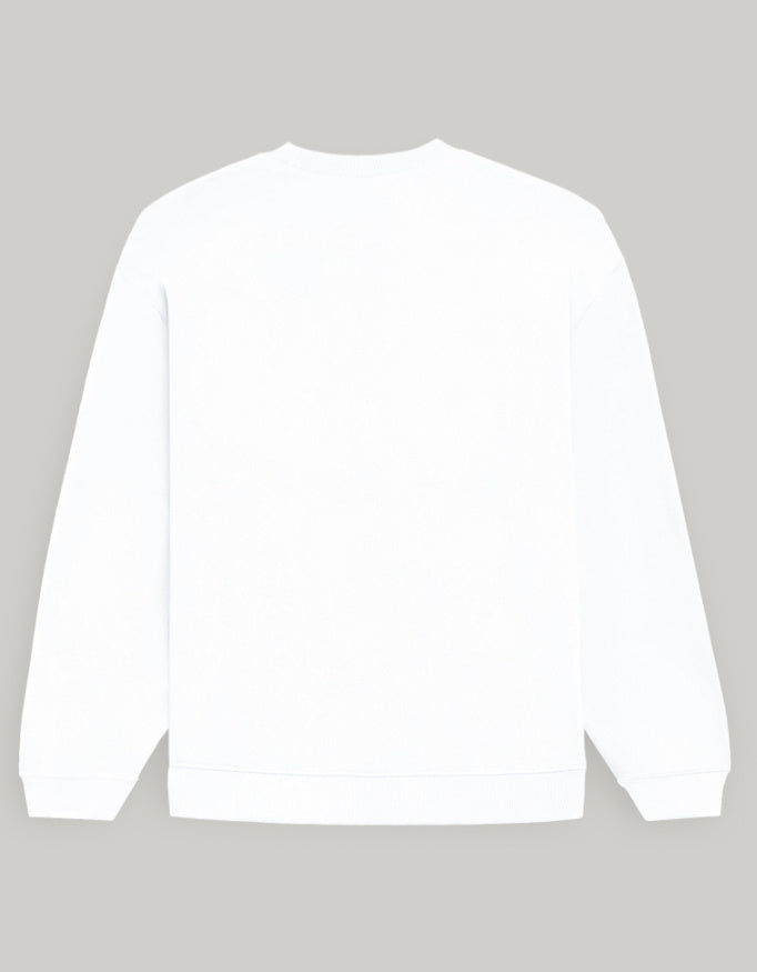 Aesthetic Women's Oversized Sweatshirt – Signature me Edition sweatshirt oversized fit cotton fabric heavyweight fabric graphic print printed design detail view by HAViT Apparel