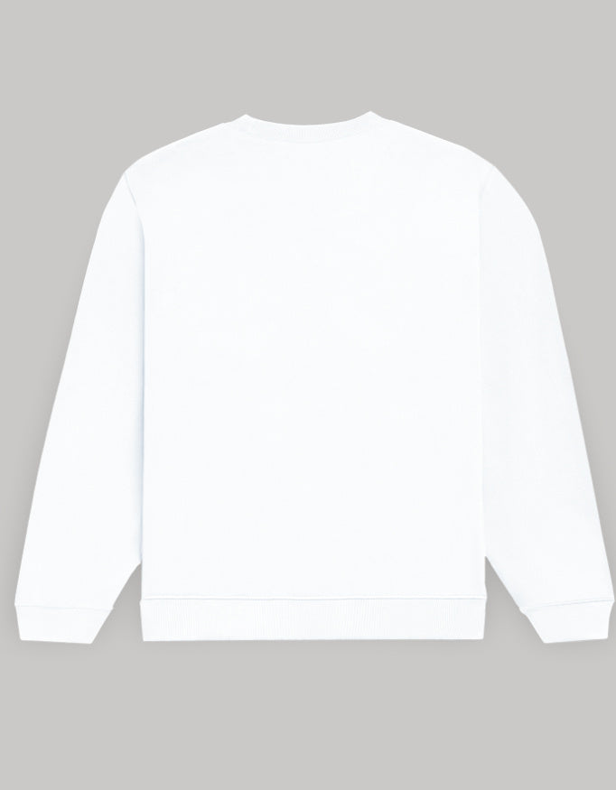 Women’s Regular Fit Sweatshirt with Abstract Line Art Dark Edition Print sweatshirt regular fit cotton fabric heavyweight fabric printed design detail view by HAViT Apparel