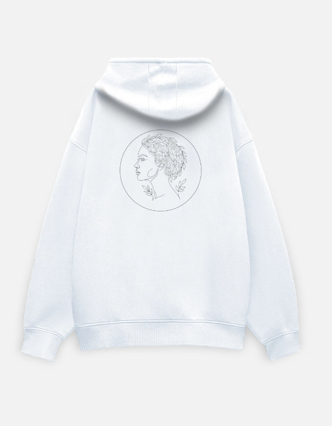 Earth Child Oversized Hoodie hoodie oversized fit cotton fabric heavyweight fabric detail view by HAViT Apparel