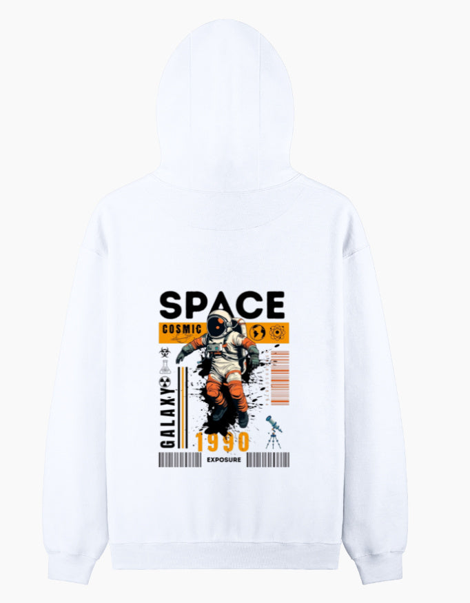 Space Cosmic- Pullover Hoodie hoodie regular fit cotton fabric heavyweight fabric detail view by HAViT Apparel