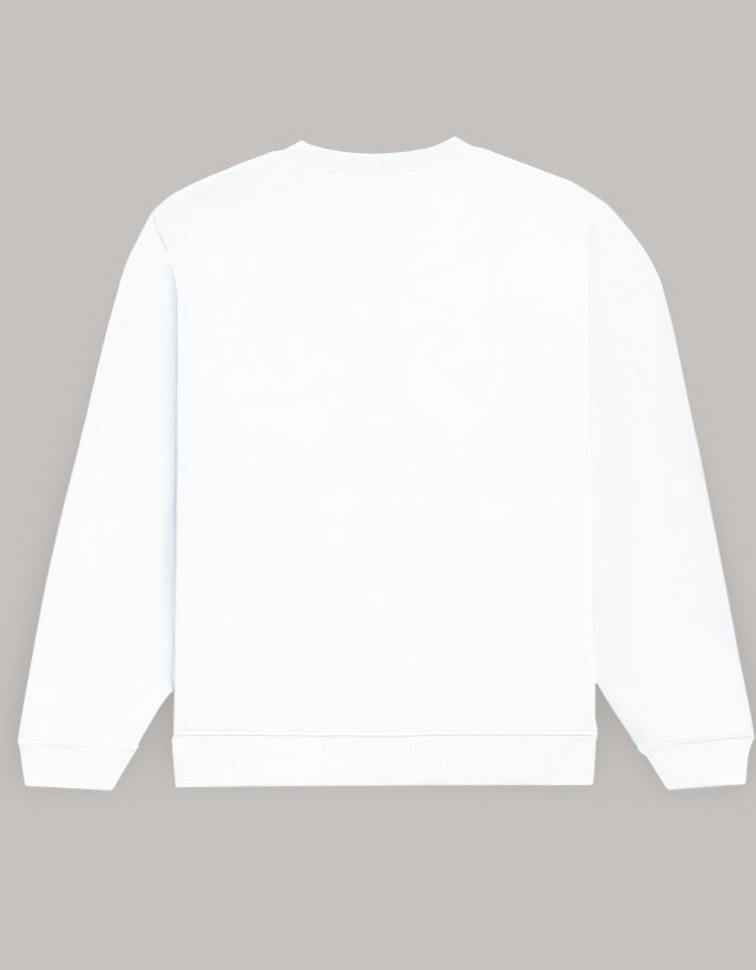 Think Positive Sweatshirt – Minimal Motivation Edition sweatshirt regular fit cotton fabric heavyweight fabric printed design detail view by HAViT Apparel
