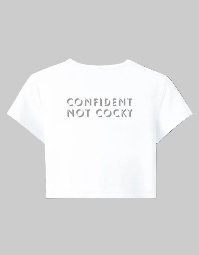 Confidence Core Baby Tee cotton fabric heavyweight fabric detail view by HAViT Apparel