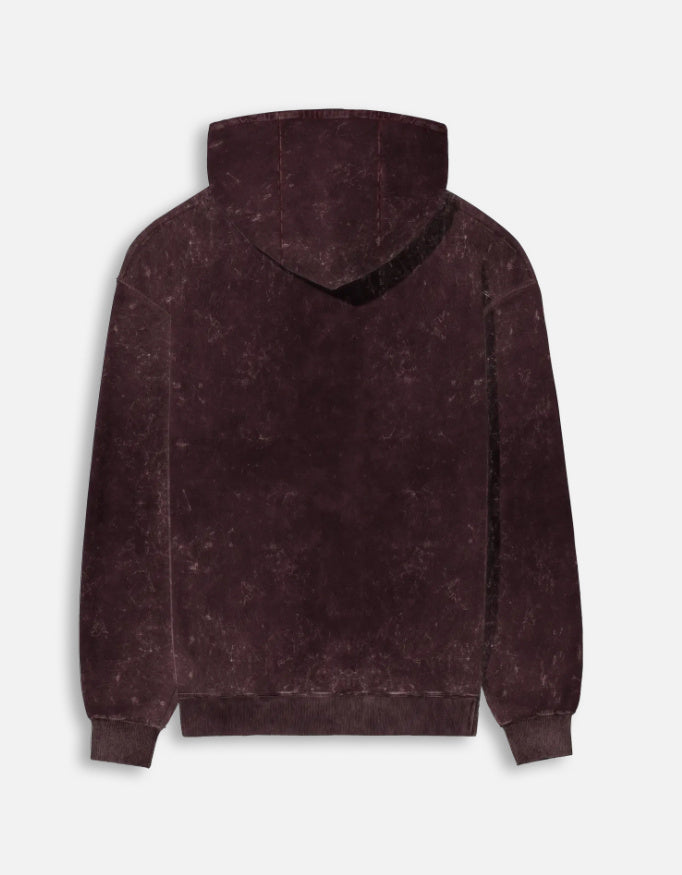 Eclipse Rise Acid Wash Hoodie hoodie oversized fit acid washed cotton fabric heavyweight fabric graphic print printed design detail view by HAViT Apparel