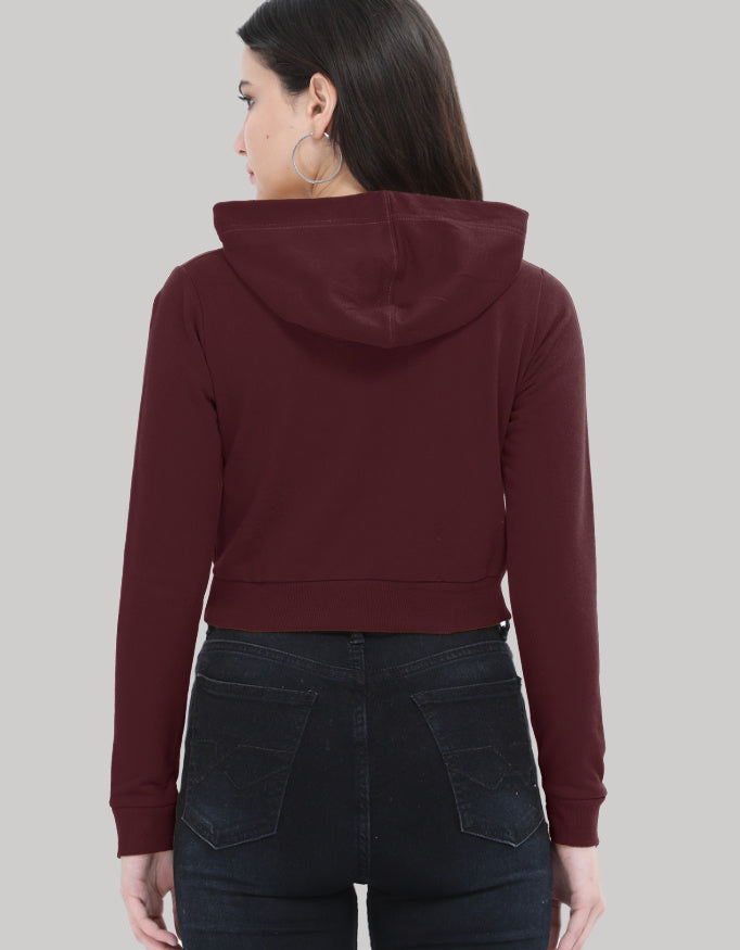 Women’s Authentic Crop Hoodie – Barcode Graphic Style hoodie cotton fabric heavyweight fabric detail view by HAViT Apparel