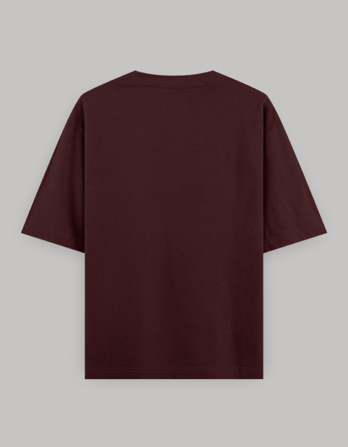 Optimist Core Oversized Tee t-shirt oversized fit cotton fabric heavyweight fabric printed design detail view by HAViT Apparel